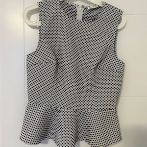 Club Monaco Black and White Polka Dot Blouse